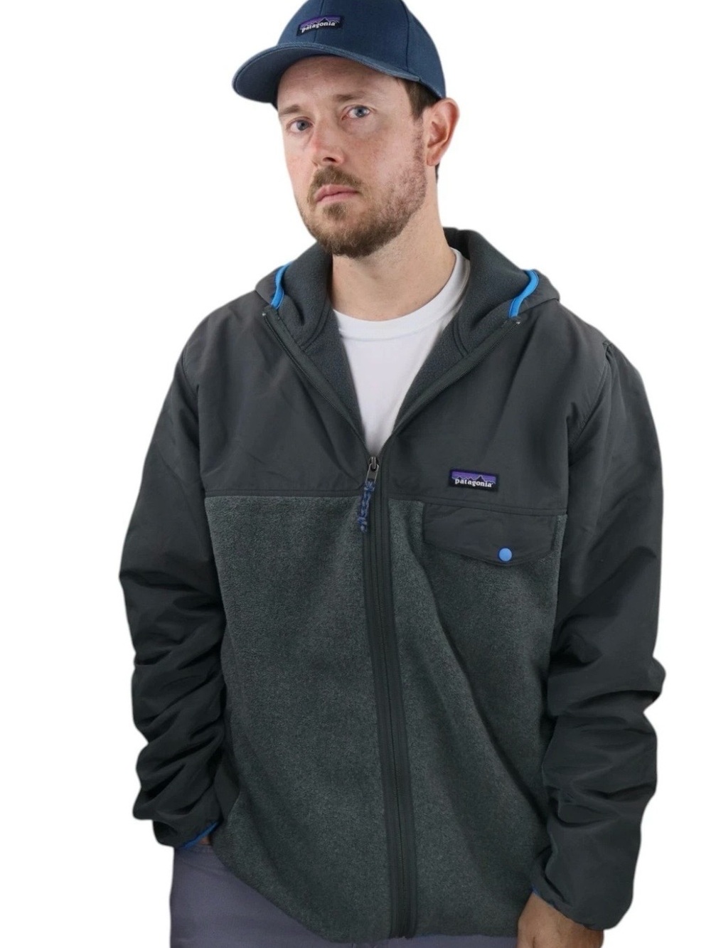 Patagonia Shelled Synchilla snap T Hoodie Jacket size Lg